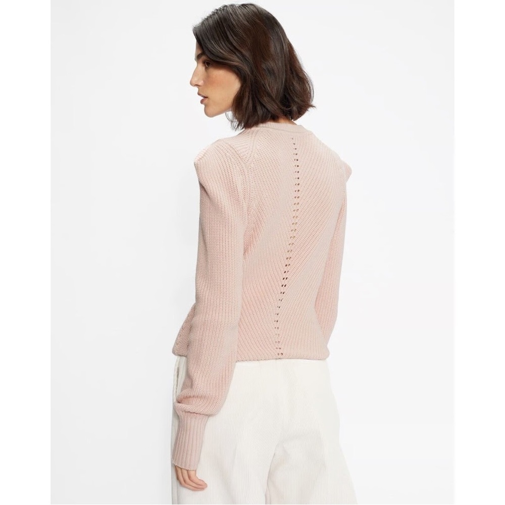 Ted Baker Sunnie Shaker Stitch Sweater Light Pink Women’s Size 14 NWT $92 - Picture 4 of 8
